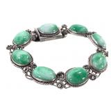 Jade Sterling Tested Bracelet 28.6g TW