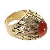 14K Carnelian Statement Ring 16.4g TW Sz 7