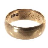 10K YG Band Ring 4.2g TW Sz 7 1/4