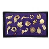 17 Trifari Pin Brooches Up to 3" L