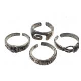 4 Sterling Toe Pinky Rings 7.1g TW