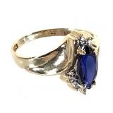 14K Sapphire Ring 1.4g TW Sz 4 1/4