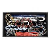 Antique Glass Beaded Necklaces & Earrings +
