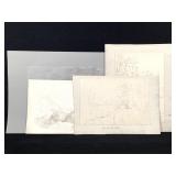 Four 19C English Landscape Watercolors, Drawings