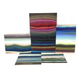 Wm Itter 5 Color Study Paintings on Board Stripes