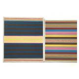 Wm Itter 2 Color Study Stripes, Canvas Over Board