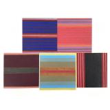 Wm Itter 5 Color Study Paintings on Boards Stripes