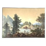 19C Scenic Painting on Paper Konigssee Lake DEU