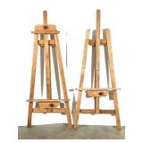 2 Vtg Solid Wood Artist Easels
