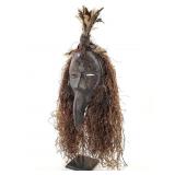 Dan Mask Carved Wood with Raffia West  Africa