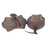 2 Kuba Lidded Basket Africa