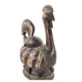Baule Ivory Coast Carved Chicken Ritual Container