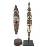 2 New Guinea Sepik Flute or Ancestral Spirit Masks