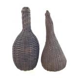 2 Cameroon Woven Basketry Rattles