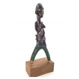 Baule Slingshot Carved Wood Figure Ivory Coast