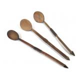 3 Zulu Wood Spoons South Africa