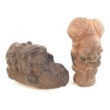 Pair of Cameroon Clay Pipe Bowls