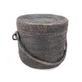 African Rattan Lidded Basket
