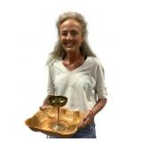 Bamboo Trinket Dish + Silver Plated Goblet