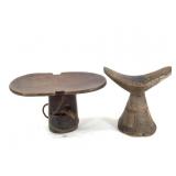 2  Carved Wood Headrests