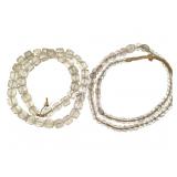 African Trade 2 Clear Faceted Bead Strands