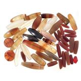 Agate Beads Red Brown & Opalescent +