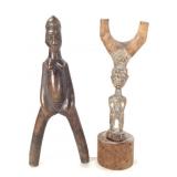 Pair Baule Figural Sling shot Ivory Coast