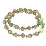 Bohemian Vaseline Glass Strand Melon w Uranium GR
