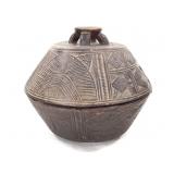 Yoruba Carved Wood Lidded Ritual Vessel