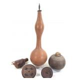 Wooden Stamps Vase Container+