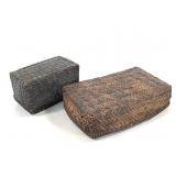 2 Small Lidded Storage Baskets Africa / Pacific
