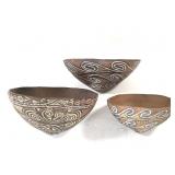 3 Sawo Sago Polychrome Pottery New Guinea