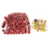 African Trade Beads Red / Orange Glass Lg Holes+