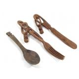 African Hand Carved Wooden Utensils