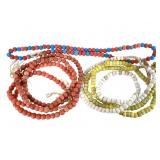 African Trade Round Glass Beads 5 Strands
