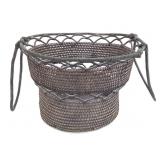Woven Wire & Wood Basket DRC