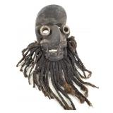 Carved Wood & Fiber Mask Ivory Coast