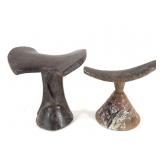 2 African Wooden Headrest
