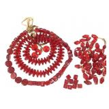 Red Vaseline Faceted & Kancamba Cube Trade Beads