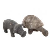 2 Carved Terracotta Figure