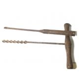 Antique T Handle Auger & Large Flathead