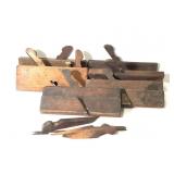6 Antique Wooden Moulding Planes