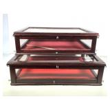 2 - 22" x 17" x 6" Wood & Glass Display Cases