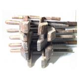 6 Antique Wooden Hand Screw Clamps