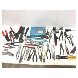 Assorted Hand Tools Pliers Knives Scrapers