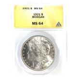 1921  Morgan Dollar  ANACS MS64