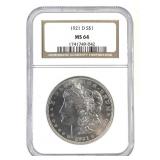 1921 D  Morgan Dollar  NGC MS64