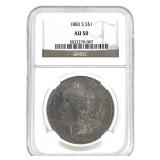 1883 S Morgan Dollar  NGC AU50
