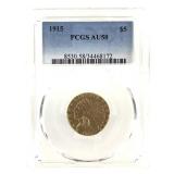1915 $5 Gold PCGS AU58