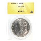 1891 O Morgan Dollar ANACS MS62